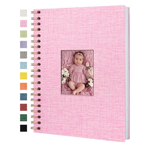 Yopih Fotobuch Scrapbook mit Leineneinband, 20 x 28 Cm Hardcover mit weißem Kraftpapier-Seiten, für Reisen Hochzeit Gästebuch Weihnachten Baby Shower (20 Blätter/40 Seiten) von Yopih