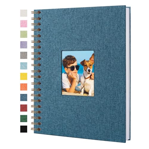 Yopih Fotobuch Scrapbook mit Leineneinband, 20 x 28 Cm Hardcover mit weißem Kraftpapier-Seiten, für Reisen Hochzeit Gästebuch Weihnachten Baby Shower (20 Blätter/40 Seiten) von Yopih