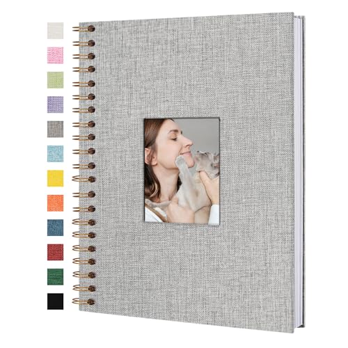 Yopih Fotobuch Scrapbook mit Leineneinband, 20 x 28 Cm Hardcover mit weißem Kraftpapier-Seiten, für Reisen Hochzeit Gästebuch Weihnachten Baby Shower (20 Blätter/40 Seiten) von Yopih