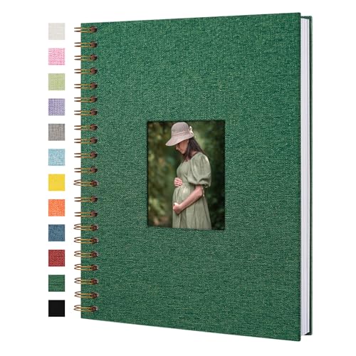 Yopih Fotobuch Scrapbook mit Leineneinband, 20 x 28 Cm Hardcover mit weißem Kraftpapier-Seiten, für Reisen Hochzeit Gästebuch Weihnachten Baby Shower (20 Blätter/40 Seiten) von Yopih