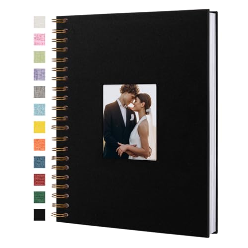 Yopih Fotobuch Scrapbook mit Leineneinband, 20 x 28 Cm Hardcover mit weißem Kraftpapier-Seiten, für Reisen Hochzeit Gästebuch Weihnachten Baby Shower (20 Blätter/40 Seiten) von Yopih