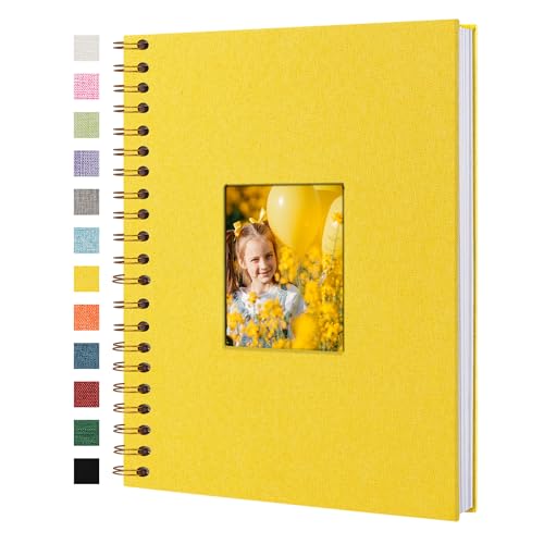 Yopih Fotobuch Scrapbook mit Leineneinband, 20 x 28 Cm Hardcover mit weißem Kraftpapier-Seiten, für Reisen Hochzeit Gästebuch Weihnachten Baby Shower (40 Blätter/80 Seiten) von Yopih