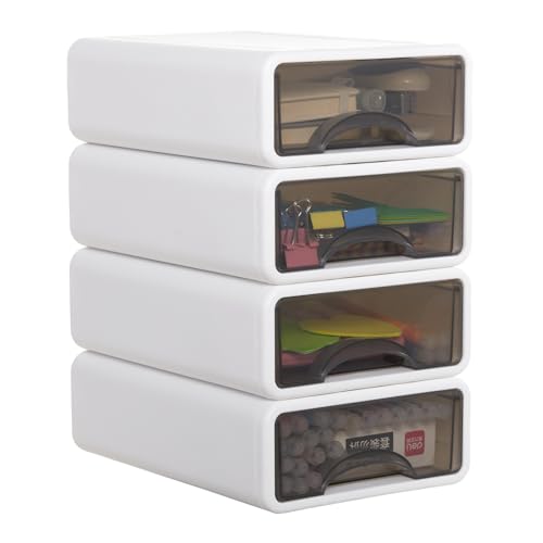 Yorbay Schreibtisch Organizer, Stapelbare Desktop Aufbewahrungsbox mit 3 Schubladen, Schule Büro Schubladenbox für Stifte, Radiergummi, Papier und Anderes Bürozubehör (3) von Yorbay