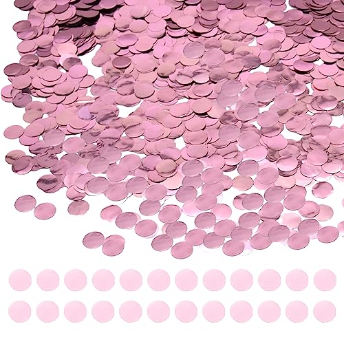 Yosawo 50 g Metallic-Glitzerfolie, Konfetti, rund, Seidenpapier, Tischkonfetti-Punkte, glänzendes rundes Konfetti-Tuch für Geburtstag, Babyparty, Hochzeit, Party, Konfetti-Dekorationen (K/ZXY/Rosa) von Yosawo