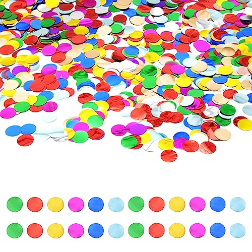 Yosawo 50 g Metallic-Glitzerfolie, Konfetti, rund, Seidenpapier, Tischkonfetti-Punkte, glänzendes rundes Konfetti-Tuch für Geburtstag, Babyparty, Hochzeit, Party, Konfetti-Dekorationen (K/ZXY/Farbe) von Yosawo