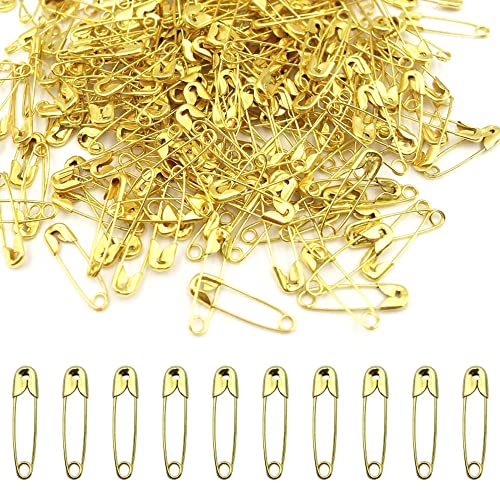 Yosawo 500 Stück Mini Sicherheitsnadeln 20mm Klein Safety pins für Nähen Kleidung DIY Handwerk (Gold) von Yosawo