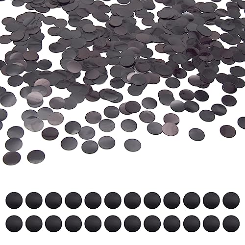 Yosawo 50g/1.76oz Konfetti Metallic 15mm Runde Pailletten Konfetti Punkte Dot Streudeko Tisch Deko Foil Konfetti für Tischdekoration Geburtstag HochzeitDekoration(D/ZXY/Black) von Yosawo