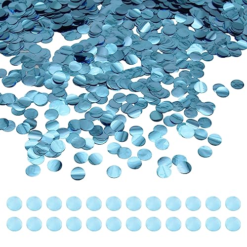 Yosawo 50g/1.76oz Konfetti Metallic 15mm Runde Pailletten Konfetti Punkte Dot Streudeko Tisch Deko Foil Konfetti für Tischdekoration Geburtstag HochzeitDekoration(D/ZXY/Light Blue) von Yosawo