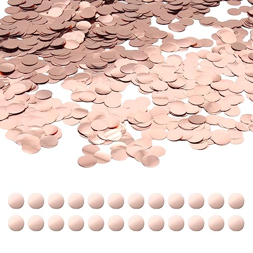 Yosawo 50g/1.76oz Konfetti Metallic 15mm Runde Pailletten Konfetti Punkte Dot Streudeko Tisch Deko Foil Konfetti für Tischdekoration Geburtstag HochzeitDekoration(D/ZXY/Rose Gold) von Yosawo