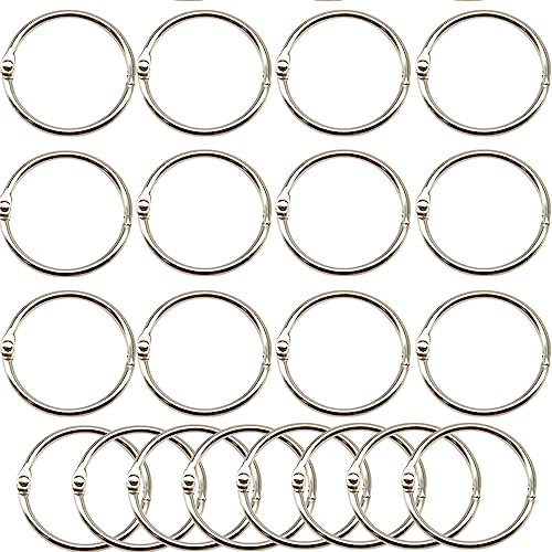 Yosawo Buchbinderringe aus Metall, lose Blätter, für Karteikarten, Karteikarten und loses Papier, Schlüsselringe (32 mm), 20 Stück von Yosawo