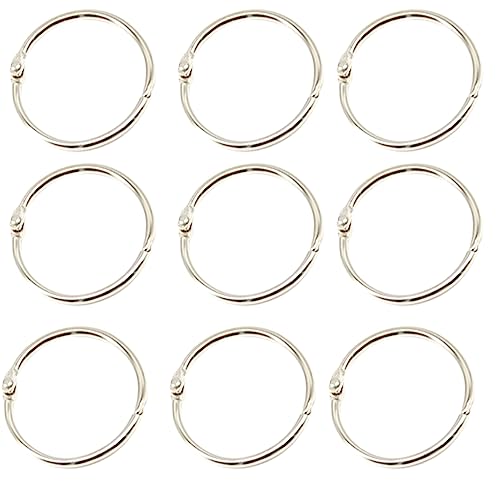 Yosawo Buchbinderringe aus Metall, lose Blätter, für Karteikarten, Karteikarten und loses Papier, Schlüsselringe (38 mm), 20 Stück von Yosawo