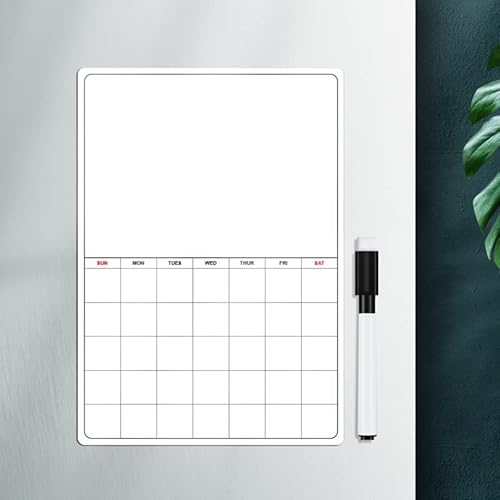 Kühlschrankkalender, Magnetischer Trocken Abwischbarer Kalender, Magnetischer Kühlschrankkalender, Whiteboard-Planer, Magnetischer Notizblock für Kühlschrank von Yosoo Health Gear