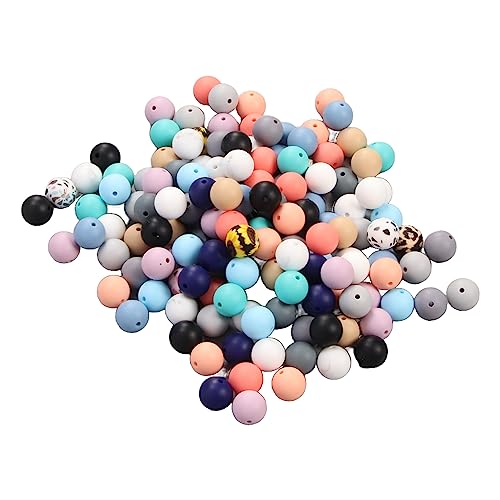 Silikonperlen für die Herstellung von Schlüsselanhängern, 235 Stück, 0,6 Zoll, Verschiedene Farben, Perlen, Bulk, Silikonperlen, Bulk, Gummi, Runde Perlen für Schmuckverschlüsse, von Yosoo Health Gear