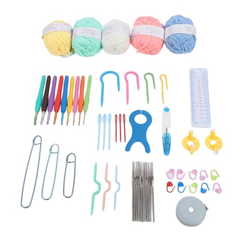 Yosoo Health Gear Häkelhaken und Zubehör -Kit, 59pcs mit Garn und Strickzubehör für Gehäkelte Blumen, Strickhüte, Puppenanfänger DIY von Yosoo Health Gear