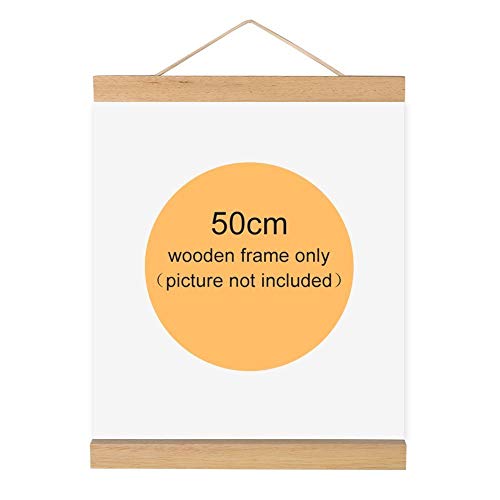 Magnetischer Bilderrahmen, Holz, natur Holz Rahmen Bild Poster Artwork auf Leinwand Aufhänger für Home Dekoration Wand weiß Holz, 50 cm von Yosoo