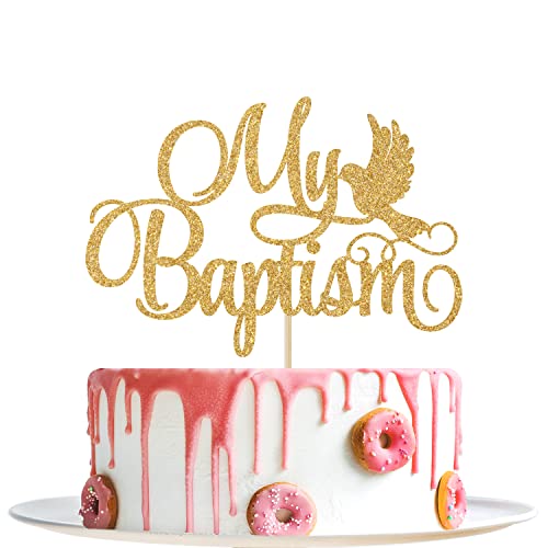 Gold Glitter My Baptism Tortenaufsatz – Babyparty Tortenaufsatz – Erstkommunion, Segen Sie dieses Kind, Gott Segen Sie die Taufe Dekorationen von Yotawebery