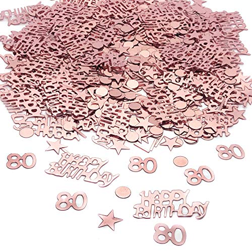 TFYU Tischkonfetti "Happy Birthday", glitzernde Sterne, Folie, metallische Pailletten, Konfetti und besondere Anlässe, Tischstreuungen, Dekorationen, Konfetti-Dekorationen, ca. 700 Stück (Roségold) von YouU