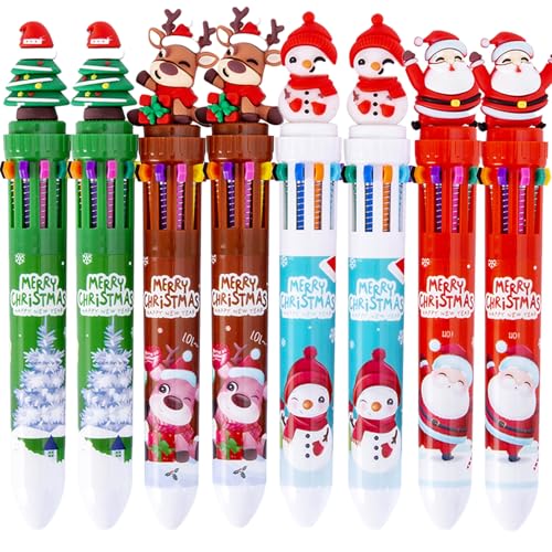 YouXiaor Weihnachten Kugelschreiber, 8 Stück Weihnachtsmann Kugelschreiber Weihnachts-Kugelschreiber Weihnachtskugelschreiber Gelschreiber Weihnachten Weihnachtsbaum Stift Geschenk Schule Schreibware von YouXiaor