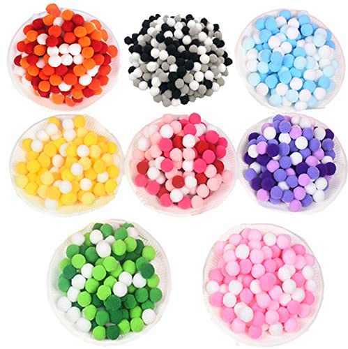 YouYuer 2000 Stücke Bunt Mini Pompons,10mm Pompom Bälle Kleine Bommeln,Pompons zum Basteln,Pom Pom Bälle,Bunte Plüschbälle Pompons für Bastelarbeiten und Hobbybedarf(Zufällige Farbe) von YouYuer