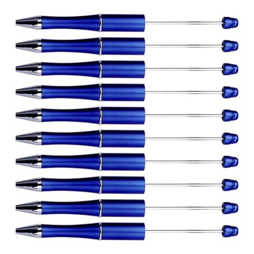 Youdefa 20 Stück DIY Perlenstifte rotierender Kunststoff-Kugelschreiber Schaft für DIY Stift Dekoration Zubehör Büro Schule (blau) von Youdefa