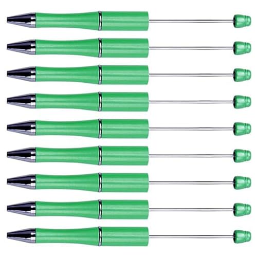 Youdefa 20 Stück DIY Perlenstifte rotierender Kunststoff-Kugelschreiber Schaft für DIY Stift Dekoration Zubehör Büro Schule (grün) von Youdefa
