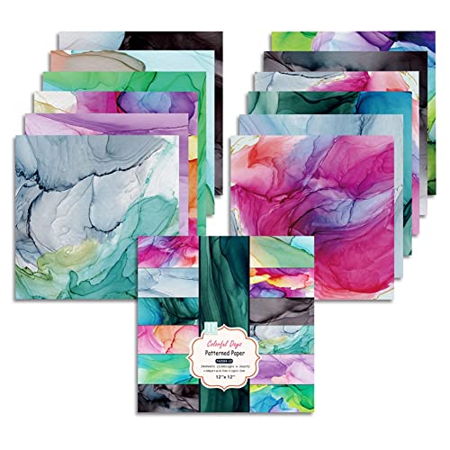 Youdefa 24 Blatt bunte Papierblöcke, Stanzformen, Kunst, Hintergrund, Scrapbooking, Kartenherstellung (bunter Tag) von Youdefa