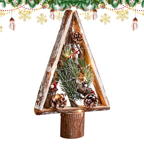 Youding Tisch-Weihnachtsbaum, Tisch-Weihnachtsdekorationen | Weihnachtsbaum aus Holz | Rustikale Weihnachtsdekoration, Tannenzapfen, Partygeschenke, Tischdekoration auf dem Bauernhof für den von Youding