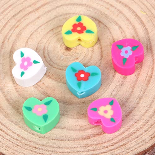 20 Stück/Lot Herzform Abstandshalter Polymer Clay Perlen Trommelperlen für Schmuckherstellung DIY handgemachtes Zubehör von Youllyuu