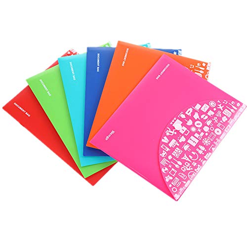 YoungYuan Dokumententasche A3 Plastikbrieftasche Dokumentenmappen Mit Druckknopf FüR Die Heimarbeit In Der Schule BüRoorganisation mix6pcs von YoungYuan