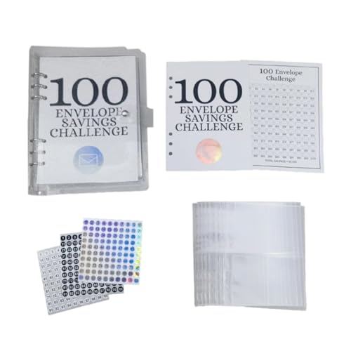 Youngwier 100 Umschläge Challenge Binder, Geld sparender Challenge Binder mit 100 Umschlägen - Geld-Challenge-Ordner - Geld-Organizer-System, Herausforderungsordner mit 100 Umschlägen, von Youngwier