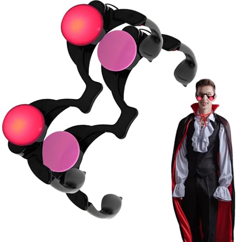 Youngwier 2 Stücke Halloween-Leucht-LED-Brille, Leuchtende Halloween-Brille, Schutzbrillen-Requisiten, Party Leuchtende Brille, Rote Blinkende Augenbrille, Maskerade-Party-Requisiten Für Erwachsene von Youngwier