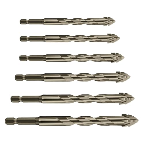 Youngwier Exzenterbohrer Mit 4 Schneiden, Exzenterbohrer Mit Schrägem Kopf, Hochfeste Exzenterspiralbohrer, Hohe Härte, Multifunktionsbohrer-Sets (6 Mm/8 Mm/10 Mm/12 Mm) Für Beton/Mauerwerk/Metall von Youngwier