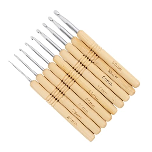 Youngwier Häkelnadeln, Häkelnadel-Set,9X Anfänger-Häkelnadel-Haken-Set | Webgarn-Stricknadel-Set für Anfänger, Häkeler, Strickerinnen und Großmütter von Youngwier