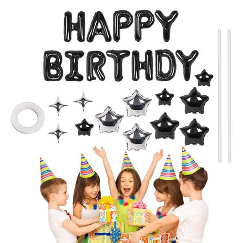Youngwier Happy Birthday Hintergrund | Partyschild mit Buchstaben und Sternen, aufblasbare Party-Dekoration, Geburtstagsparty-Buchstaben und Sternenschild für Kinder, Erwachsene, Damen, Herren, von Youngwier