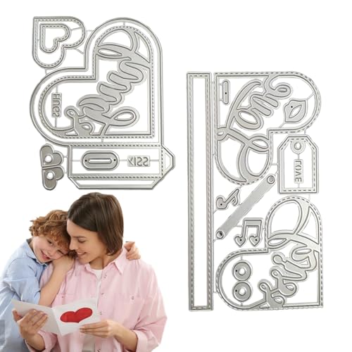 Youngwier Love Heart Metal Schneiden stirbt, liebe Scrapbooking -Stanze - Prägen Sie Schneiden 3D -Metallstempel - Valentinstag Herzrahmen, Fotoalbum Vorlage Schimmeldekoration für die Präge dekorativ von Youngwier