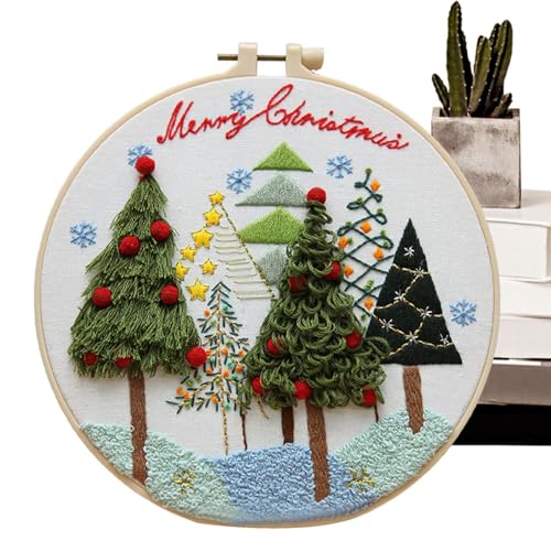 Youngwier Weihnachtsornament-Bastelset | Kreuzstich-Ornament-Set | handgesticktes Kreuzstich-Materialset für Anfänger von Youngwier