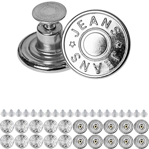 Hosen Ersatz Knöpfe zum Vernieten, 20 Pack, Nickel-frei, für Allergiker, Ø 20 mm Jeansknöpfe, Silber-farben, Jeans Button Nieten, Hose Knopf zum Einschlagen, Metall Hosenknopf, Jeanshose weiter machen Hosen Ersatz Knöpfe zum Vernieten, 20 Pack, Nickel-frei, für Allergiker, Ø 20 mm Jeansknöpfe, Silber-farben, Jeans Button Nieten, Hose Knopf zum Einschlagen, Metall Hosenknopf, Jeanshose weiter machen von Your Day Mate