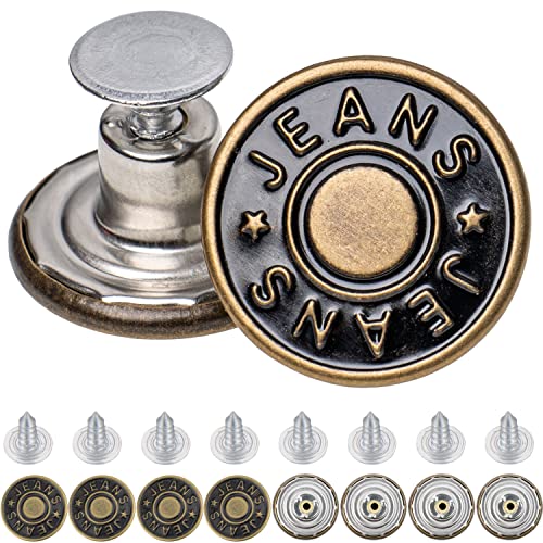Hosen Ersatz Knöpfe zum Vernieten, 8 Pack, Ø 17 mm Messing Jeansknöpfe, Bronze-farben, Jeans Button mit Nieten, Jeans Knopf zum Einschlagen, Metall Hosenknopf, Hose weiter machen, Hosenknöpfe robust Hosen Ersatz Knöpfe zum Vernieten, 8 Pack, Ø 17 mm Messing Jeansknöpfe, Bronze-farben, Jeans Button mit Nieten, Jeans Knopf zum Einschlagen, Metall Hosenknopf, Hose weiter machen, Hosenknöpfe robust von Your Day Mate