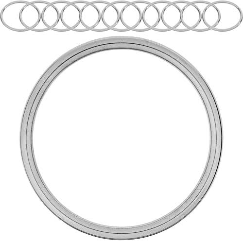 O-Ringe aus Metall, 12 Stück, mit Ø 10 mm Innendurchmesser, Silber-farben, 1,5 mm starker Ring, O Ring geschlossen ohne Öffnung, Ring aus vernickeltem Stahl, geschlossene O-Ring Schnalle Gurtband von Your Day Mate