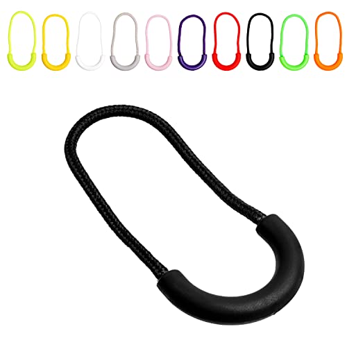 Reißverschluss Anhänger zum Einfädeln, 40 Stück, buntes Set mit zehn versch. Farben, Größe 60 x 30 mm, Nylon Ersatzzipper zur Reparatur, Reißverschluss Zipper, Reißverschluss Schieber als Ersatz Teil von Your Day Mate