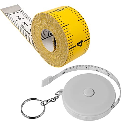 Schneidermaßband, 2 Stück, universal Massband mit 150 cm / 60" Gesamtlänge, 2in1 Maßband mit CM und Zoll Skalierung, Ausmessung von Kleidung, Körper-Fett, Rollmaßband, Rolle Messband in Rollschachtel von Your Day Mate