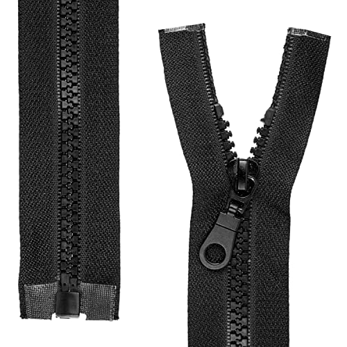 Teilbarer Reißverschluss, 2 Stück, 60 cm Schienenlänge, in Schwarz, 1-Weg offenes Ende #5, 5,75 mm Schienenbreite, 34 mm Bandbreite, Ersatz Reissverschluss Kunststoff, Kunststoffreissverschluss # 5 Teilbarer Reißverschluss, 2 Stück, 60 cm Schienenlänge, in Schwarz, 1-Weg offenes Ende #5, 5,75 mm Schienenbreite, 34 mm Bandbreite, Ersatz Reissverschluss Kunststoff, Kunststoffreissverschluss # 5 von Your Day Mate
