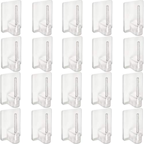 Your Day Mate Gardinenstangen Haken zum Kleben, 20 Pack, transparent, Standard Größe mit 24 x 16,5 mm, für Vorhänge & Scheibengardinen, ohne Bohren, Gardinenhaken kleben, Gardinenstangen Klebehaken von Your Day Mate