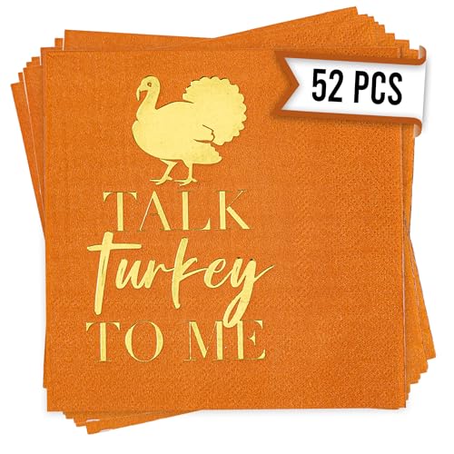 Thanksgiving Servietten 50 Stück Talk Turkey To Me Thanksgiving Dinner Servietten Einweg-Servietten Thanksgiving Servietten Einweg-Servietten Thanksgiving Cocktail Servietten Thanksgiving Geschirr von Your Dream Party Shop