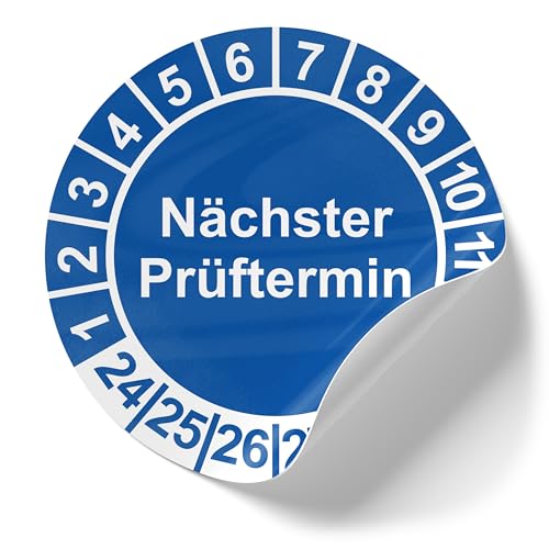 Prüfplakette verschiedenen Prüfungen UVV, DGUV, VDE, Vinylfolie, Elektro Prüfaufkleber, Prüfetikett, 7 Farben - 4 Größen von Your Gravur