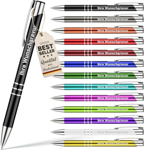 Your Gravur - Kugelschreiber mit Gravur | Cosmo - personalisierter Stift - Werbekugelschreiber mit Wunschtext & Logo - 1-2 Tage Lieferzeit - Anzahl: 100 von Your Gravur