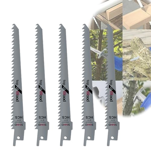 YouseaHome Holz schneiden Säbelsägeblatt, 5 Stück 6 TPI Holz Klingen für Bäume High Carbon Steel Pruning Blade, Säbelsäge Säbelsäge Set, Universal-Set für Metalle uund Holz, Sets von YouseaHome