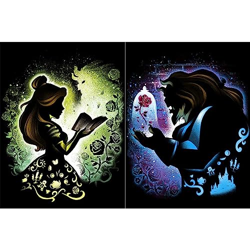 Youtheart Diamond Painting Beauty and Beast Diamond Art Belle, 5D Full Drill Cross Stitch Embroidery Kits (2 Packs) von Youtheart