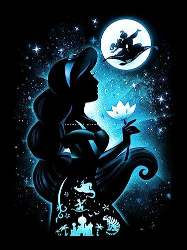 Youtheart Diamond Painting Jasmine Diamond Art Aladdin, 5D Full Drill Cross Stitch Embroidery Kits, DIY Wall Décor von Youtheart