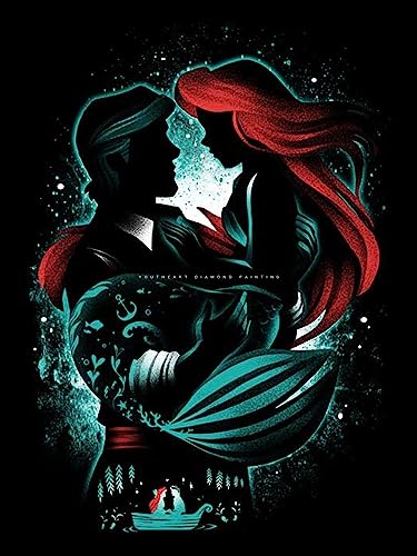 Youtheart Diamond Painting Prince and Princess Diamond Art Little Mermaid, 5D Full Drill Cross Stitch Embroidery Kits von Youtheart